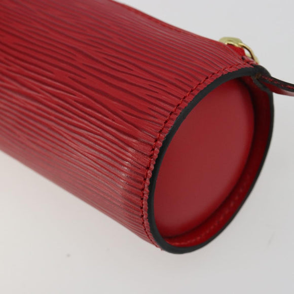 LOUIS VUITTON Epi Soufflot Pouch Accessory Pouch Red LV Auth BA12754A