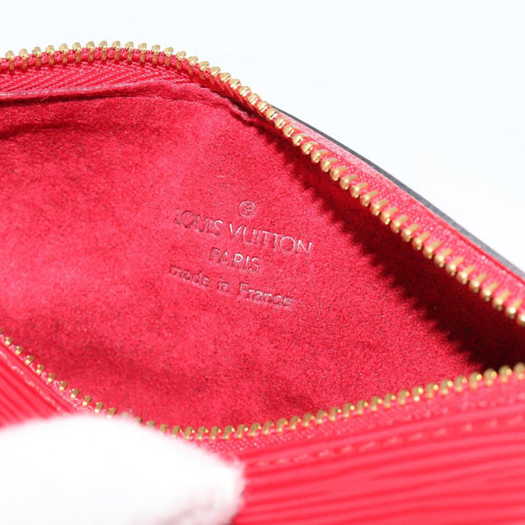 LOUIS VUITTON Epi Soufflot Pouch Accessory Pouch Red LV Auth BA12754A