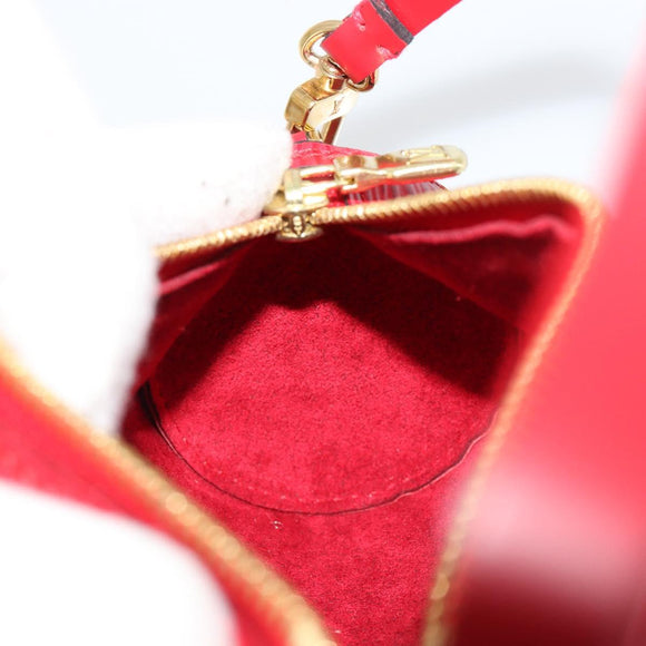 LOUIS VUITTON Epi Soufflot Pouch Accessory Pouch Red LV Auth BA12754A