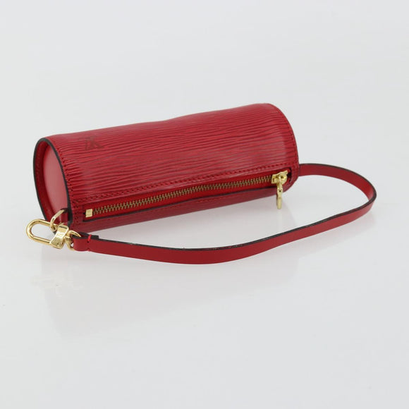 LOUIS VUITTON Epi Soufflot Pouch Accessory Pouch Red LV Auth BA12754A