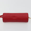 LOUIS VUITTON Epi Soufflot Pouch Accessory Pouch Red LV Auth BA12754A-5