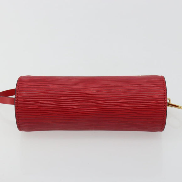 LOUIS VUITTON Epi Soufflot Pouch Accessory Pouch Red LV Auth BA12754A