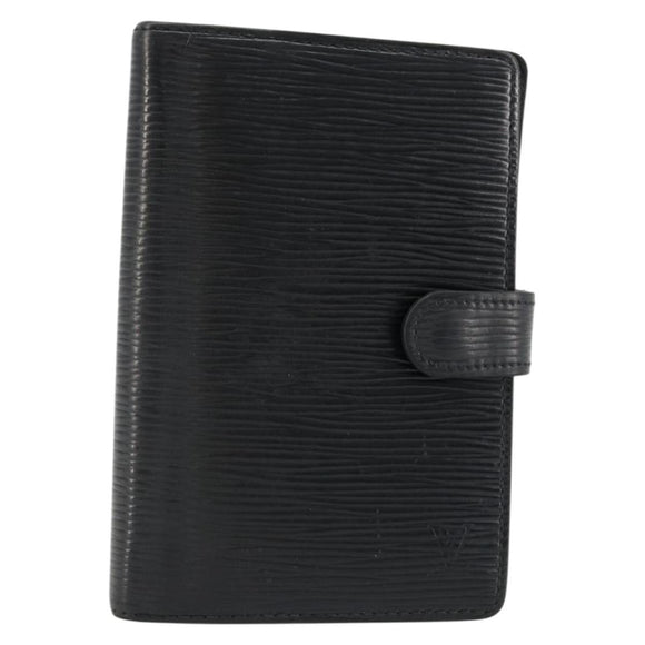 LOUIS VUITTON Epi Agenda PM Day Planner Cover Black R20092 LV Auth BA12755