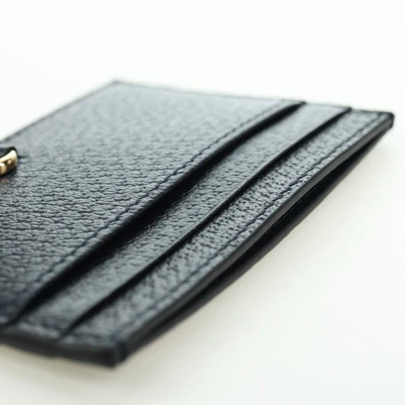 GUCCI Horsebit Card Case Playing Cards Set Leather Navy Auth BA12759M