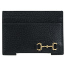 GUCCI Horsebit Card Case Playing Cards Set Leather Navy Auth BA12759M-13