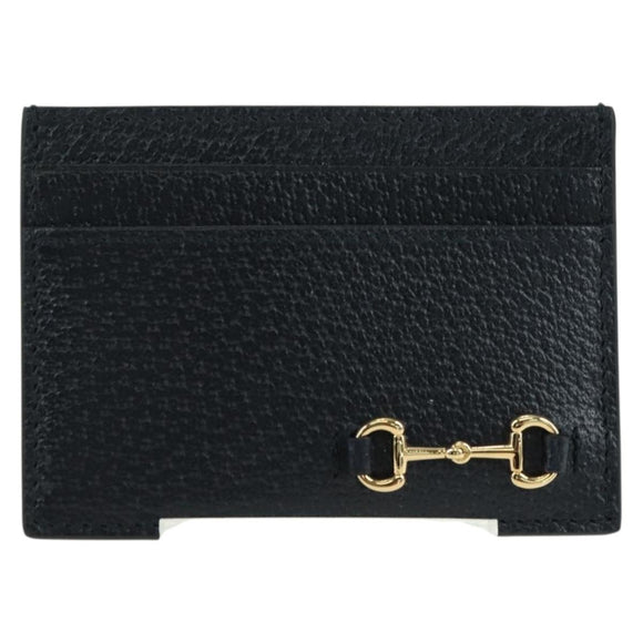 GUCCI Horsebit Card Case Playing Cards Set Leather Navy Auth BA12759M
