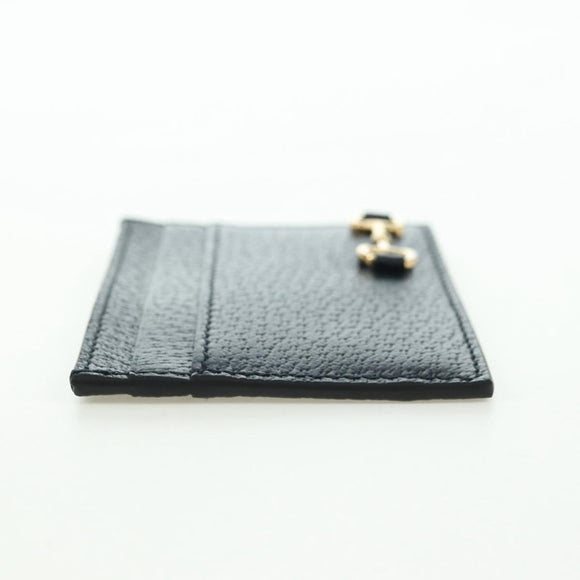 GUCCI Horsebit Card Case Playing Cards Set Leather Navy Auth BA12759M