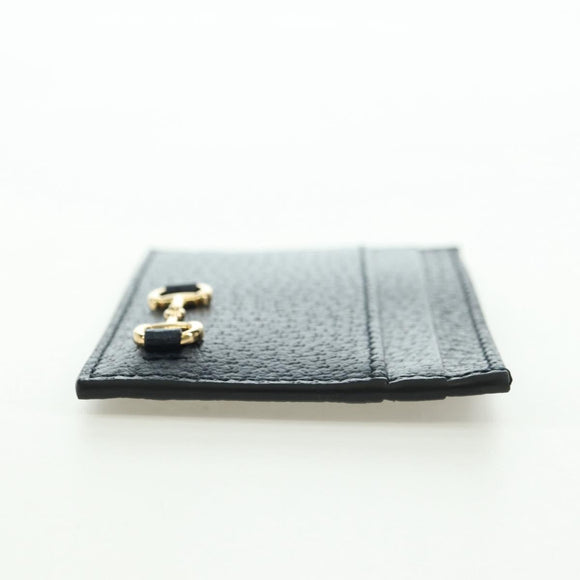GUCCI Horsebit Card Case Playing Cards Set Leather Navy Auth BA12759M