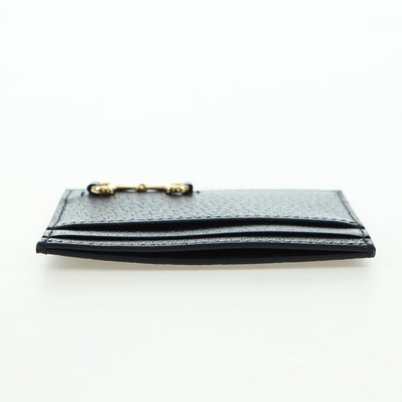 GUCCI Horsebit Card Case Playing Cards Set Leather Navy Auth BA12759M