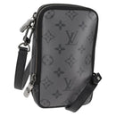 LOUIS VUITTON Monogram Eclipse Double Phone Pouch Gray M69534 LV Auth BA1275A-1