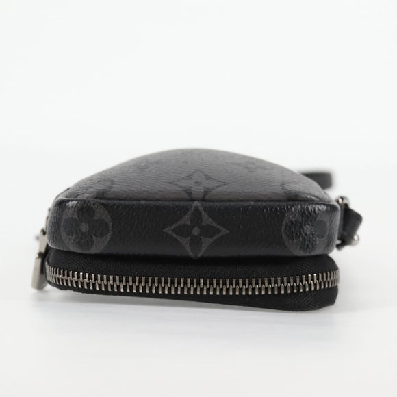LOUIS VUITTON Monogram Eclipse Double Phone Pouch Gray M69534 LV Auth BA1275A