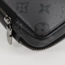 LOUIS VUITTON Monogram Eclipse Double Phone Pouch Gray M69534 LV Auth BA1275A-11