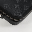 LOUIS VUITTON Monogram Eclipse Double Phone Pouch Gray M69534 LV Auth BA1275A-13