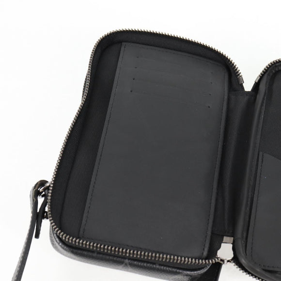 LOUIS VUITTON Monogram Eclipse Double Phone Pouch Gray M69534 LV Auth BA1275A