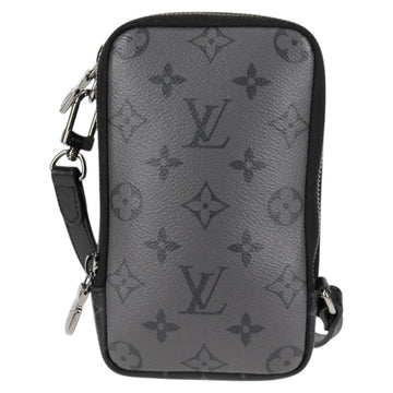 LOUIS VUITTON Monogram Eclipse Double Phone Pouch Gray M69534 LV Auth BA1275A - 0