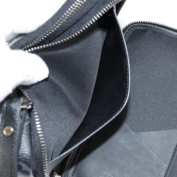 LOUIS VUITTON Monogram Eclipse Double Phone Pouch Gray M69534 LV Auth BA1275A