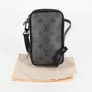 LOUIS VUITTON Monogram Eclipse Double Phone Pouch Gray M69534 LV Auth BA1275A-28