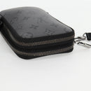 LOUIS VUITTON Monogram Eclipse Double Phone Pouch Gray M69534 LV Auth BA1275A-6