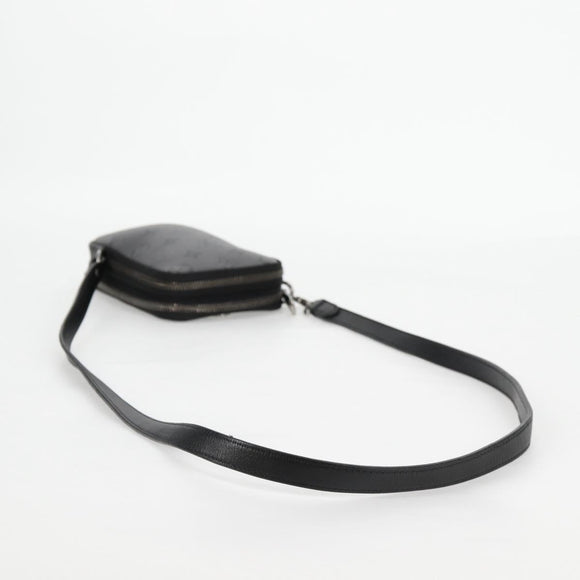 LOUIS VUITTON Monogram Eclipse Double Phone Pouch Gray M69534 LV Auth BA1275A