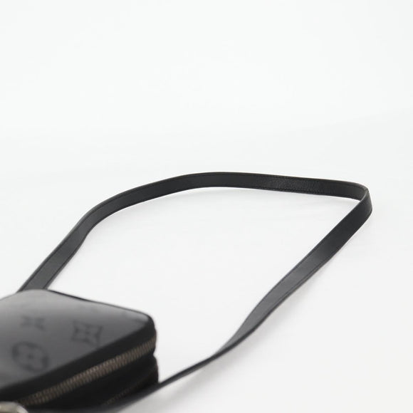 LOUIS VUITTON Monogram Eclipse Double Phone Pouch Gray M69534 LV Auth BA1275A