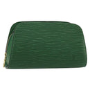 LOUIS VUITTON Epi Dauphine PM Cosmetic Pouch Green M48444 LV Auth BA12760-1