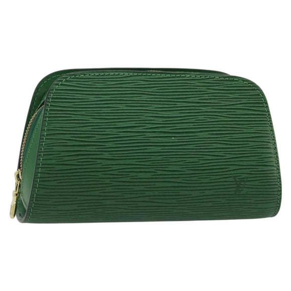 LOUIS VUITTON Epi Dauphine PM Cosmetic Pouch Green M48444 LV Auth BA12760