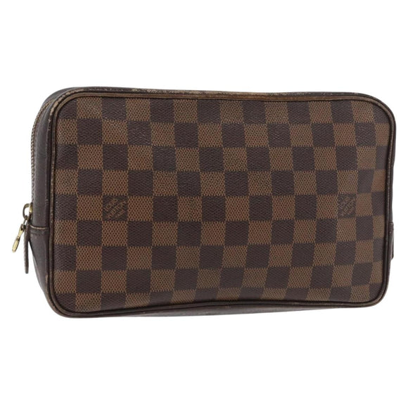 LOUIS VUITTON Damier Ebene Trousse Toilette 25 Clutch Bag N47624 LV Auth BA12764