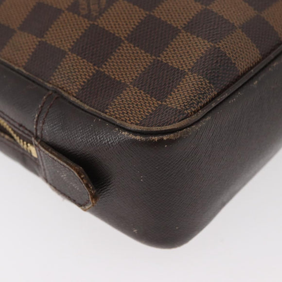 LOUIS VUITTON Damier Ebene Trousse Toilette 25 Clutch Bag N47624 LV Auth BA12764