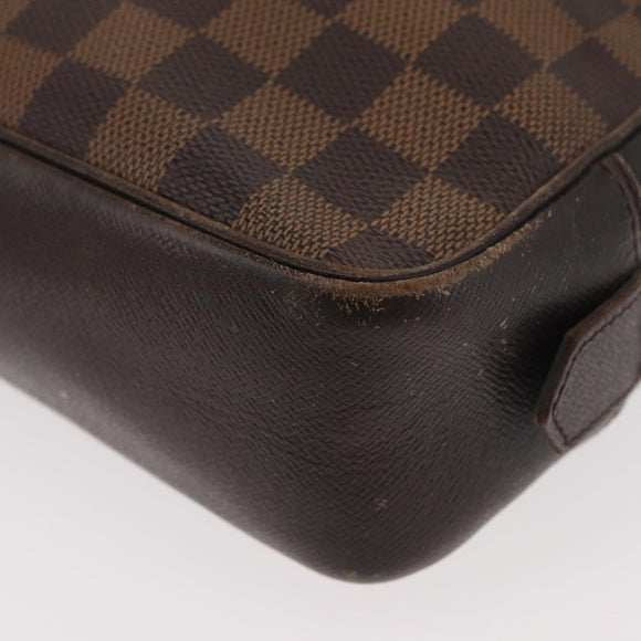 LOUIS VUITTON Damier Ebene Trousse Toilette 25 Clutch Bag N47624 LV Auth BA12764