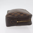 LOUIS VUITTON Damier Ebene Trousse Toilette 25 Clutch Bag N47624 LV Auth BA12764-3