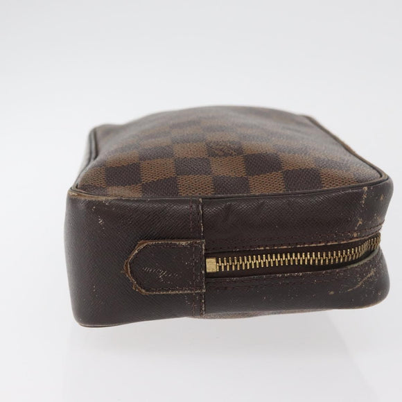 LOUIS VUITTON Damier Ebene Trousse Toilette 25 Clutch Bag N47624 LV Auth BA12764