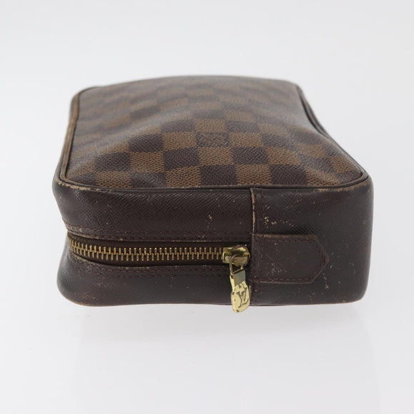 LOUIS VUITTON Damier Ebene Trousse Toilette 25 Clutch Bag N47624 LV Auth BA12764