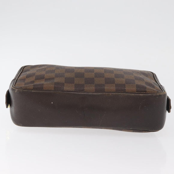 LOUIS VUITTON Damier Ebene Trousse Toilette 25 Clutch Bag N47624 LV Auth BA12764