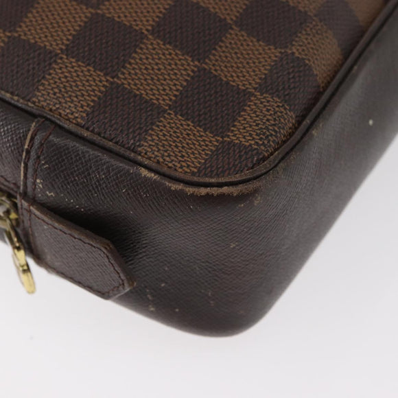 LOUIS VUITTON Damier Ebene Trousse Toilette 25 Clutch Bag N47624 LV Auth BA12764