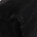 PRADA Wood Handle Hand Bag Suede Black Gold Auth BA12770-9