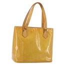 LOUIS VUITTON Monogram Vernis Houston Hand Bag Beige M91004 LV Auth BA12771-1
