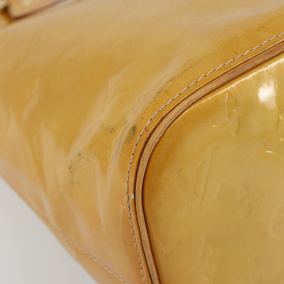 LOUIS VUITTON Monogram Vernis Houston Hand Bag Beige M91004 LV Auth BA12771