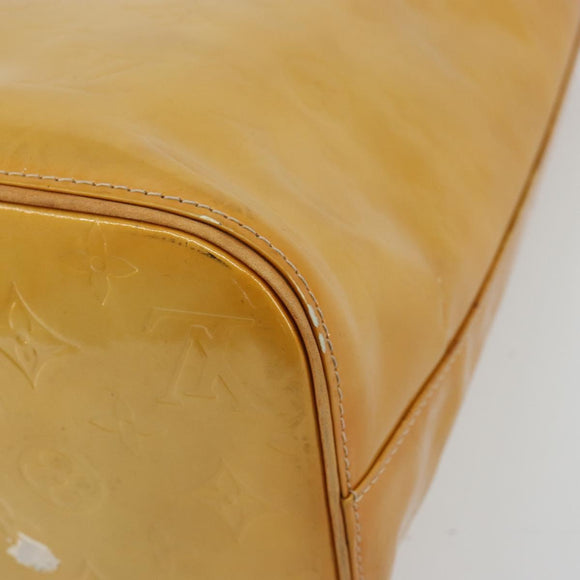 LOUIS VUITTON Monogram Vernis Houston Hand Bag Beige M91004 LV Auth BA12771
