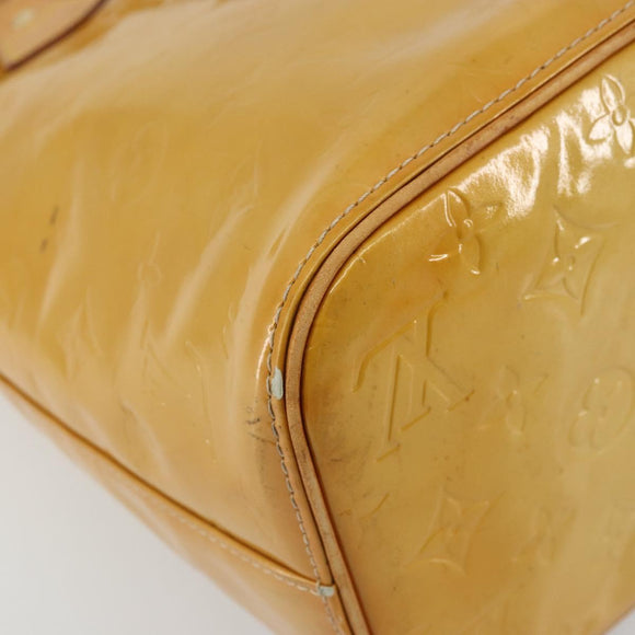 LOUIS VUITTON Monogram Vernis Houston Hand Bag Beige M91004 LV Auth BA12771