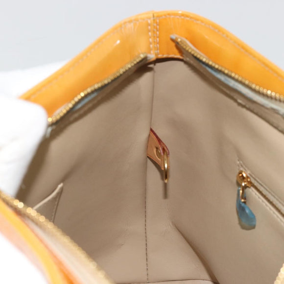 LOUIS VUITTON Monogram Vernis Houston Hand Bag Beige M91004 LV Auth BA12771