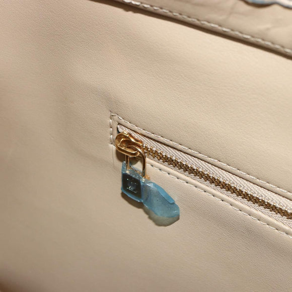 LOUIS VUITTON Monogram Vernis Houston Hand Bag Beige M91004 LV Auth BA12771