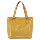 LOUIS VUITTON Monogram Vernis Houston Hand Bag Beige M91004 LV Auth BA12771-2