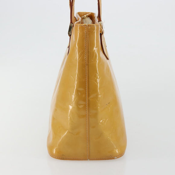 LOUIS VUITTON Monogram Vernis Houston Hand Bag Beige M91004 LV Auth BA12771