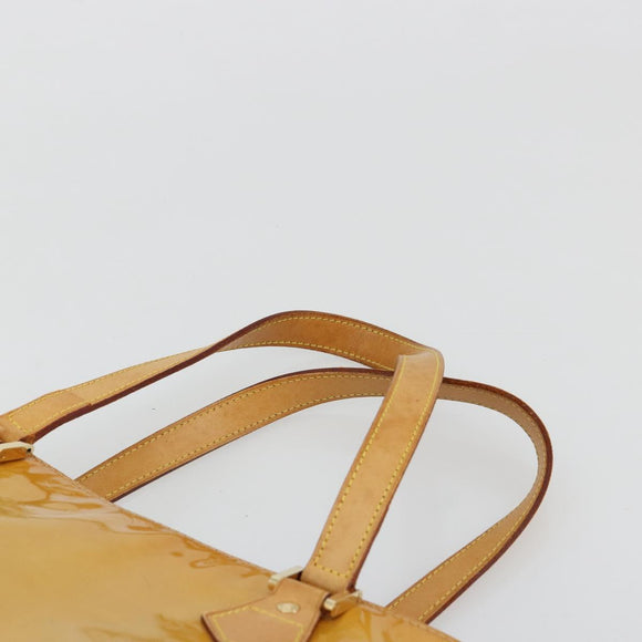 LOUIS VUITTON Monogram Vernis Houston Hand Bag Beige M91004 LV Auth BA12771