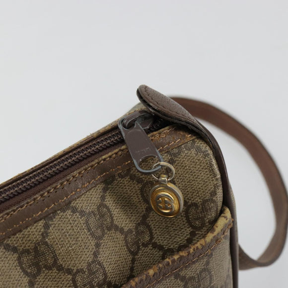 GUCCI GG Supreme Web Sherry Line Bag PVC Beige Gold 89 02 077 Auth BA12772