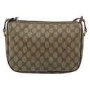 GUCCI GG Supreme Web Sherry Line Bag PVC Beige Gold 89 02 077 Auth BA12772-3
