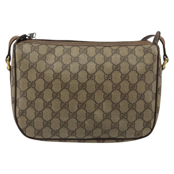 GUCCI GG Supreme Web Sherry Line Bag PVC Beige Gold 89 02 077 Auth BA12772