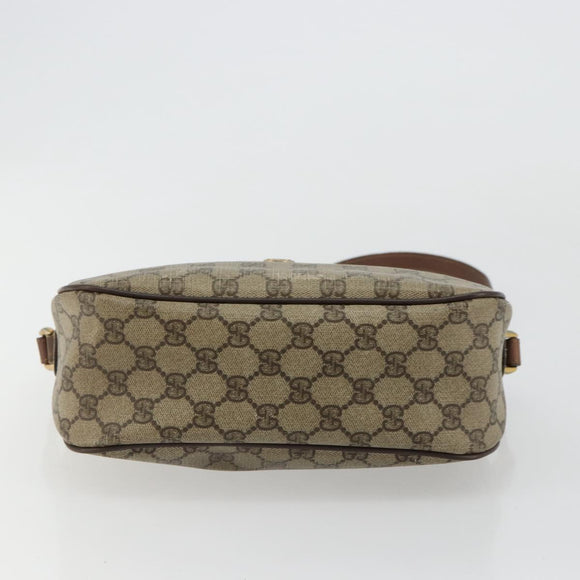 GUCCI GG Supreme Web Sherry Line Bag PVC Beige Gold 89 02 077 Auth BA12772