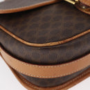 CELINE Macadam Canvas Shoulder Bag PVC Leather Brown Gold Auth BA12773-8