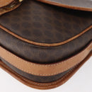 CELINE Macadam Canvas Shoulder Bag PVC Leather Brown Gold Auth BA12773-15